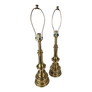 Stiffel Brass Baluster Table Lamps - Hollywood Regency - MCM - A Pair For Sale