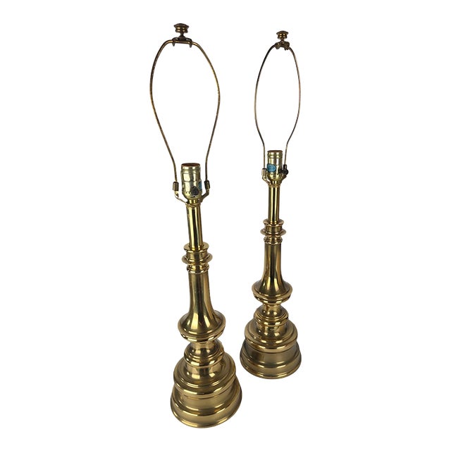Stiffel Brass Baluster Table Lamps - Hollywood Regency - MCM - A Pair For Sale