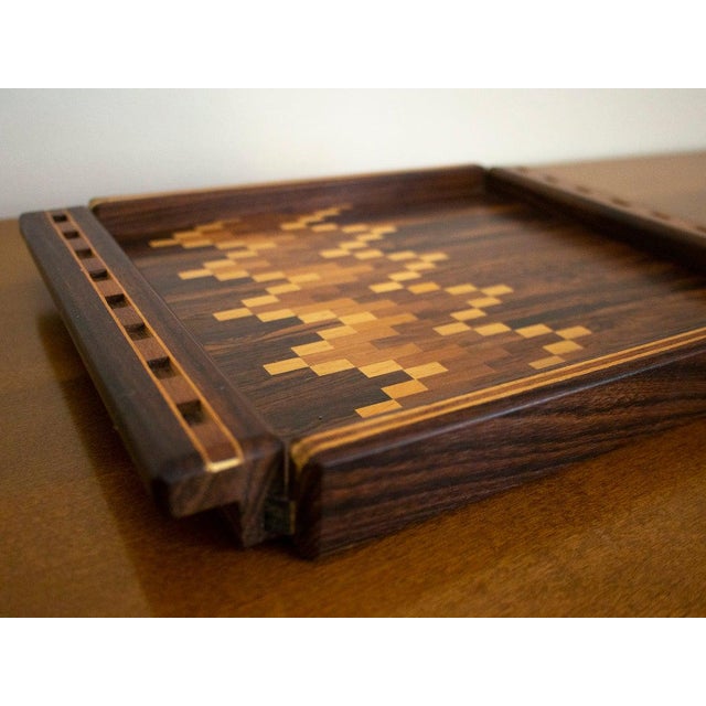 1960s 1960s Mid-Century Modern Studio Craft Mixed Wood Tray by Don Shoemaker Senal Mexico For Sale - Image 5 of 8