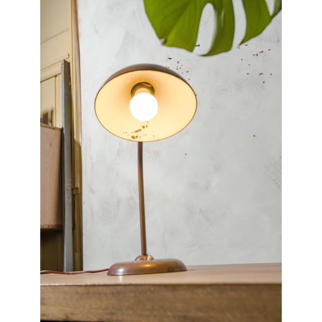 Metal Bauhaus Brown 6556 Table Lamp from Kaiser Idell / Kaiser Leuchten, 1940s For Sale - Image 7 of 14