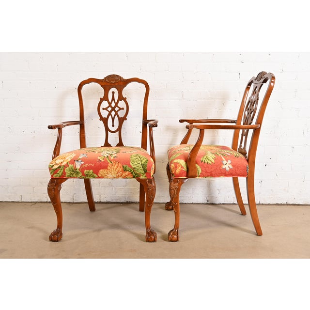 Romweber Chippendale Carved Mahogany Dining Chairs, Set of Eight For Sale - Image 11 of 12