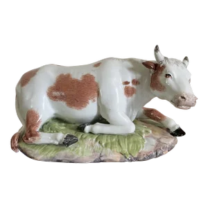 Antique 18th Century Furstenberg German Porcelain Figure of a Cow