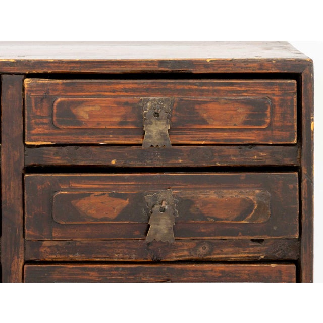 Chinese Chinese Elm Table-Top Chest of Drawers, Late 18th Century For Sale - Image 3 of 8