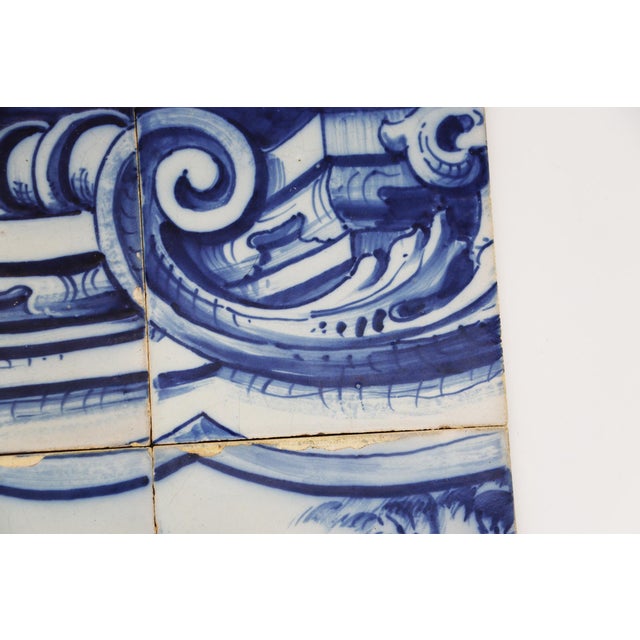 19th Century Set of Four Tiles Depicting a Couple, Portuguese For Sale - Image 4 of 10