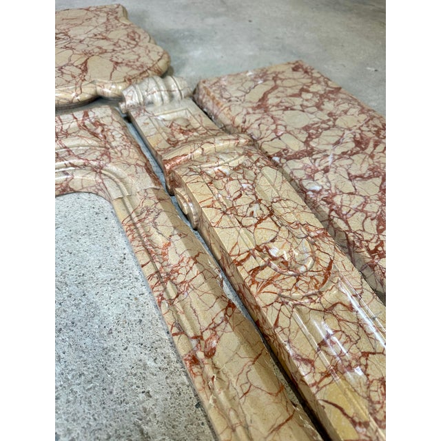 Louis XV Style Pompadour Fireplace in Yellow Trets Marble For Sale - Image 6 of 11