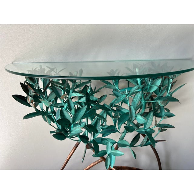 Metal Vintage Lee & Sharon Jones Sculptural Art Mangrove Copper Console Table W/ Mirror/ Sold For Sale - Image 7 of 12