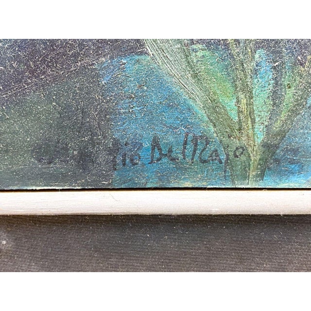 1970s 1970s Modern Surrealist Oil on Panel For Sale - Image 5 of 5