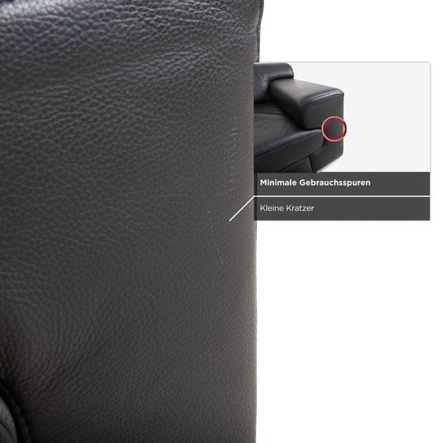 Loft Leather Corner Sofa in Black by Ewald Schillig For Sale - Image 11 of 18