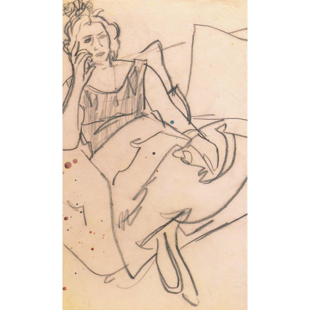 Tan 'Woman Seated' by Victor DI Gesu, Carmel, Paris, Louvre, Academie Chaumiere, San Francisco Art Association, Los Angeles County Museum of Art, Carmel For Sale - Image 8 of 8