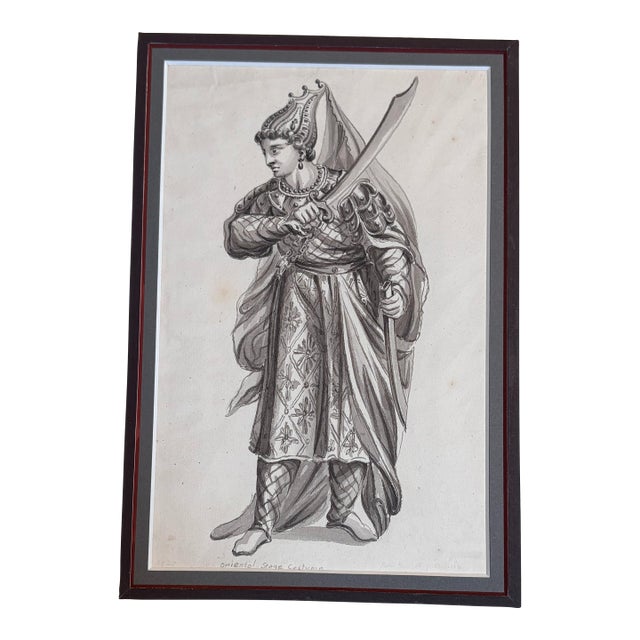 Antique 19th Century Costume Study, Pencil Note Attributes to John Burnet (?) For Sale