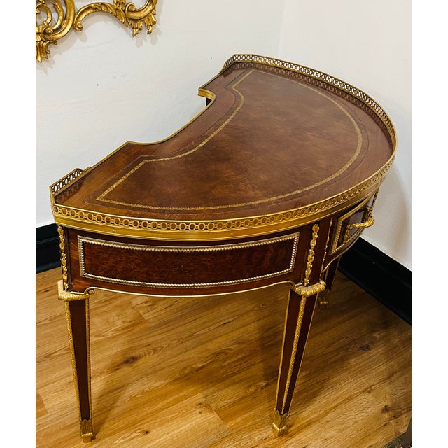 French Louis XVI Style Kingwood Demilune Desk | Chairish