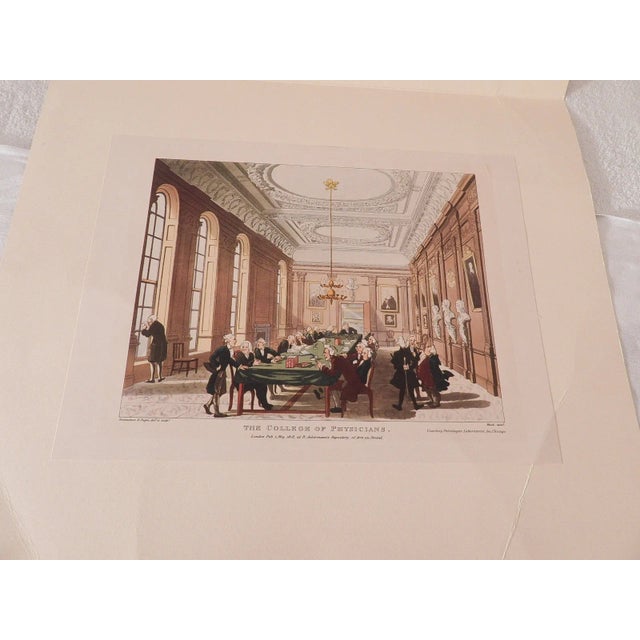 English London England 1808 College of Physicians Aquatint Etching Rowlandson For Sale - Image 3 of 7