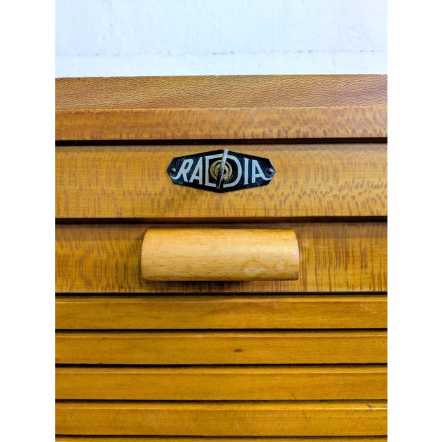Wood Antique Light Oak Filing Cabinet from Radia Brand, France, 1940s For Sale - Image 7 of 11