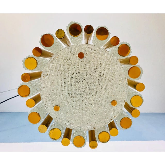 Kaiser Leuchten Mid-Century Crystal Ice Glass Round Chandelier from Kaiser Leuchten, 1960s For Sale - Image 4 of 17