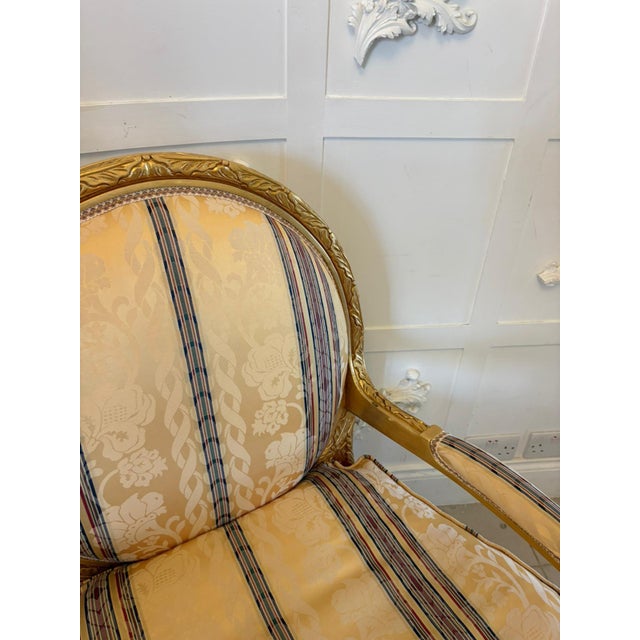 Antique Louis XVI French Giltwood Bergère Armchairs, 1920, Set of 4 For Sale - Image 9 of 17