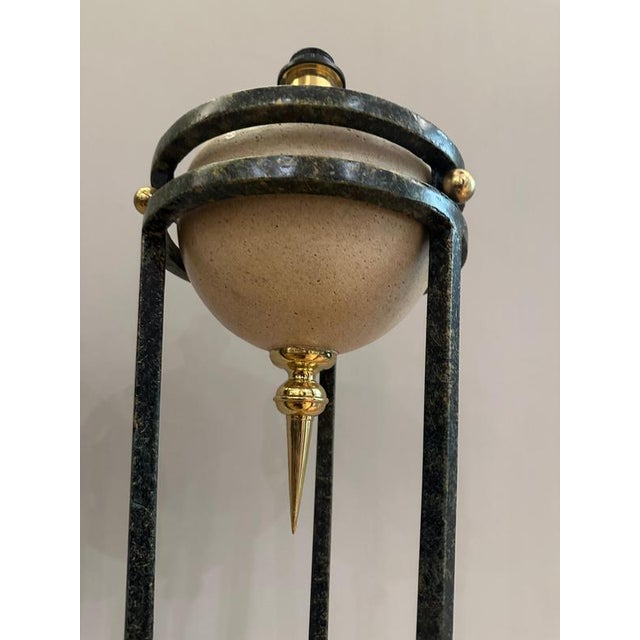 1980s Vintage Floor Lamps in Travertine and Brass by Michael Taylor, 1980, Set of 2 For Sale - Image 5 of 11