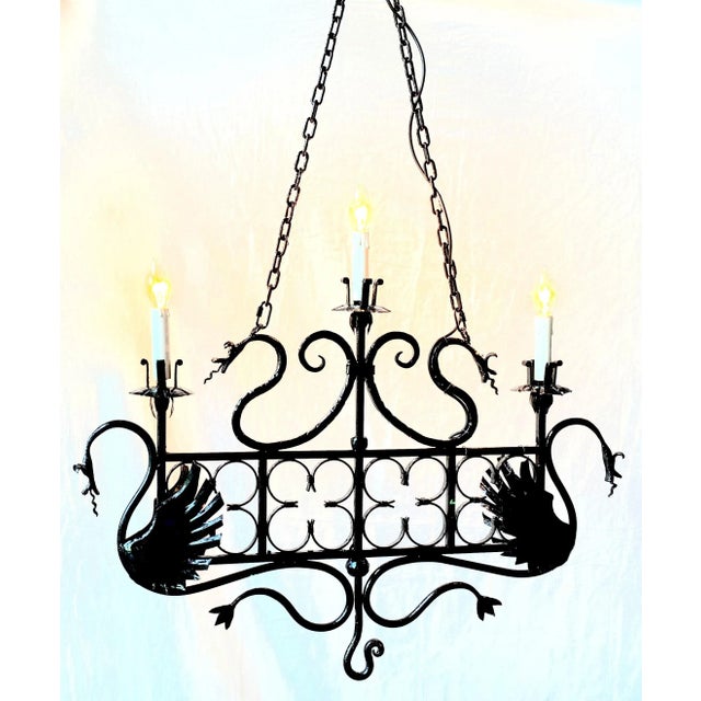 Vintage Italian Wrought Iron Ceiling Lamps, Set of 2 For Sale - Image 7 of 9