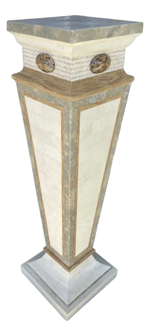 Large Tessellated Stone Neoclassical Pedestal by Maitland Smith