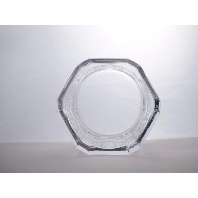 Heavy Orrefors Sweden Cut Crystal Art Deco Style Covered Dish For Sale - Image 4 of 12