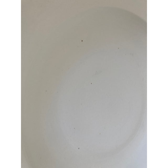 Mid 20th Century Chinese Asian White Ceramic Platter Bowl Scalloped Rim Huge Heavy 18.25 In. D. For Sale - Image 5 of 10