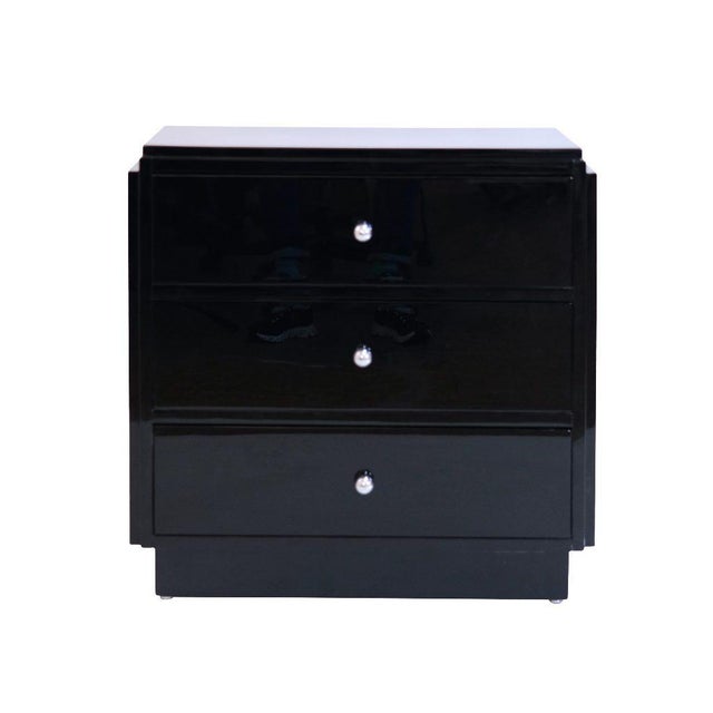 Art Deco Chest of Drawers in Black Lacquer For Sale - Image 5 of 5