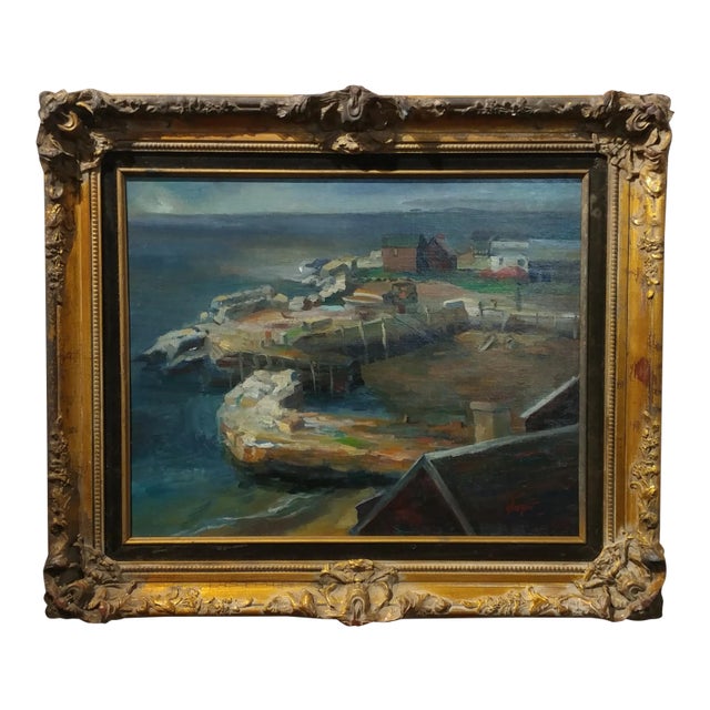 Bernard Glasgow - 1930s California Harbor Scene Oil Painting For Sale