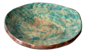 Vintage Coastal Freeform Studio Pottery Platter