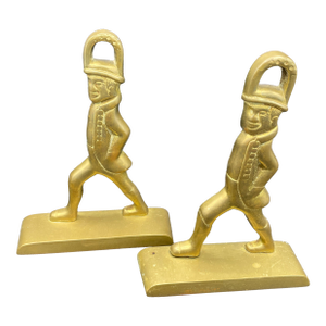 Vintage Virginia Metalcrafters Hessian Solders a Pair of Door Stops