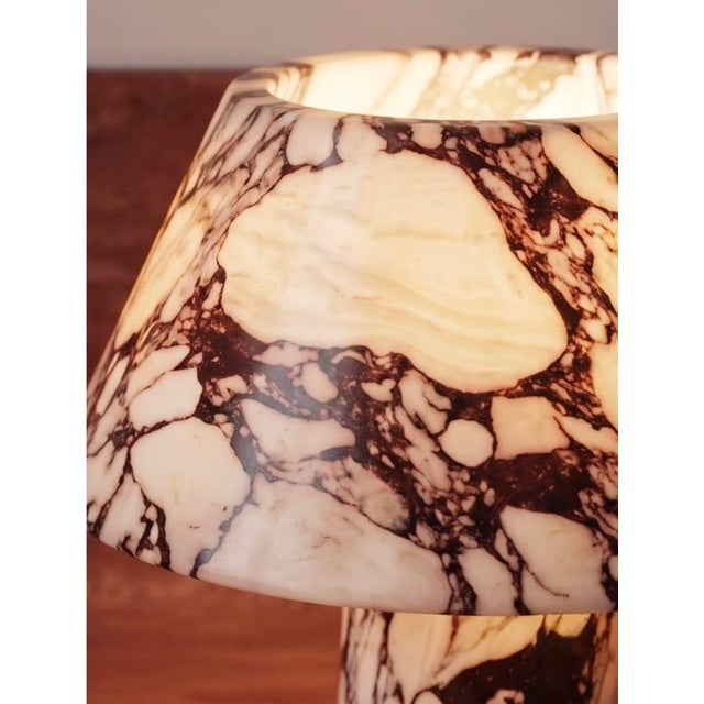 2020s Modern Calacatta Viola Designer Table Lamp For Sale - Image 5 of 6