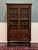 Wood Antique English Bookcase Bookshelf Cabinet Double Door Barley Twist Oak c.1930s For Sale - Image 7 of 17