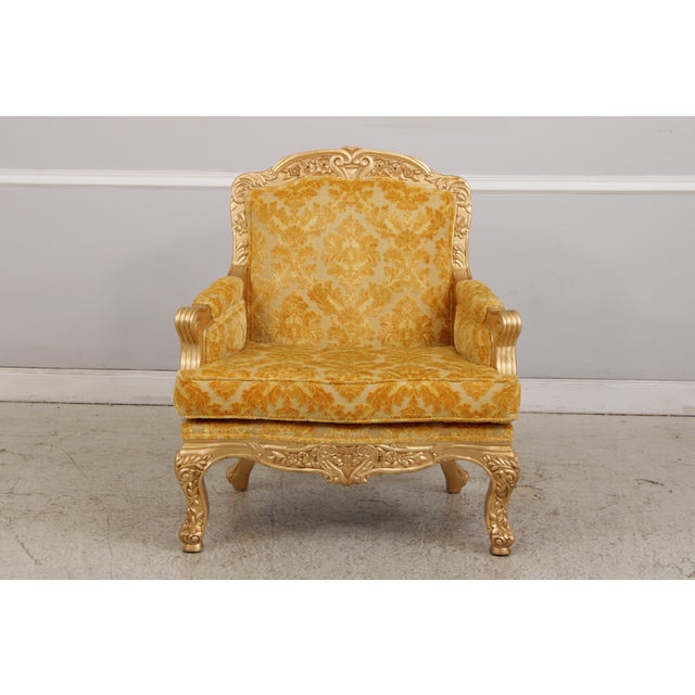 Rococo Pair of French Rococo Style Upholstered Armchairs For Sale - Image 3 of 18