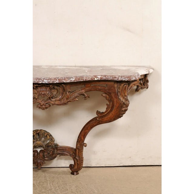 18th Century French Rococo Serpentine Console For Sale - Image 10 of 11