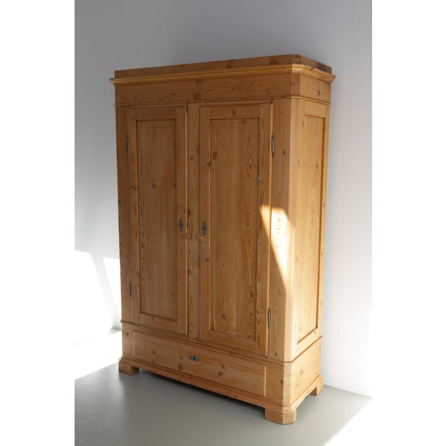 Antique Farmhouse Danish Pine Wardrobe, 1880s For Sale - Image 5 of 18