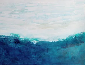 "Coastal Ripples" Contemporary Original Abstract Seascape Acrylic Painting by KR Moehr
