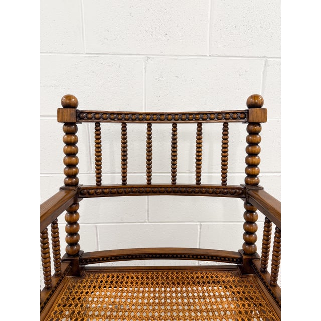 William Morris Style Bobbin Turned Cane Chairs Mid Century For Sale - Image 11 of 18