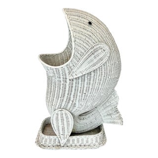 Vintage Wicker Whale Basket For Sale