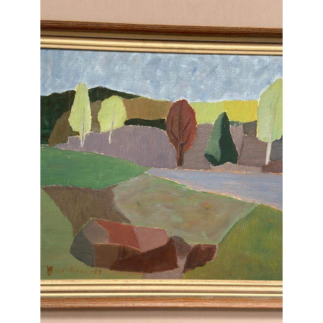Carl‑einar Andersson, Trees and Fields, 1959, Oil on Panel, Framed For Sale - Image 11 of 18