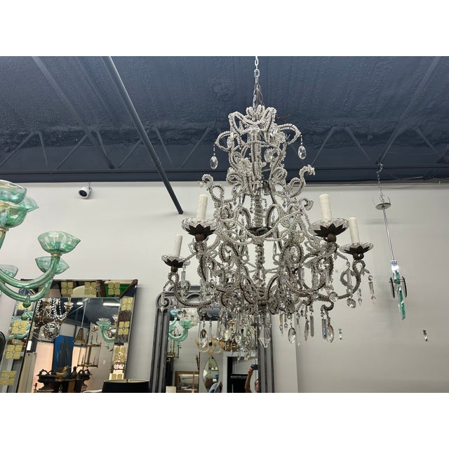 Baccarat 19th Century Italian Crystal Chandelier For Sale - Image 4 of 12