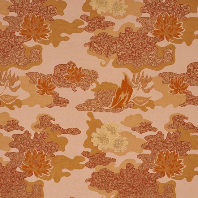 SAMPLE - Schumacher X Laura Gonzalez Lian Dream Fabric In Coral For Sale