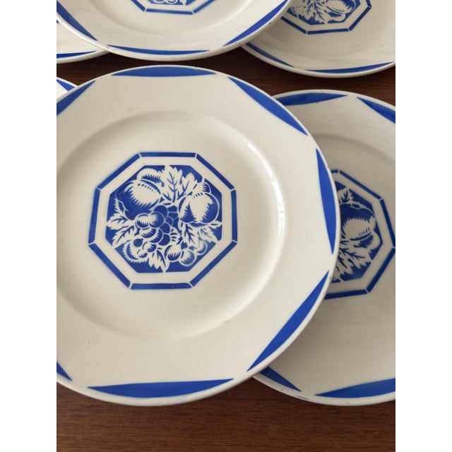 Fructidor Pattern Dinner Plates in Earthenware from KG Lunéville, 1950s, Set of 6 For Sale - Image 4 of 8
