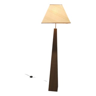 French Postmodern Faux Leather Floor Lamp, 1980 For Sale