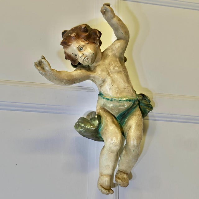 Italian Baroque Putti Figures, Set of 2 For Sale - Image 9 of 16