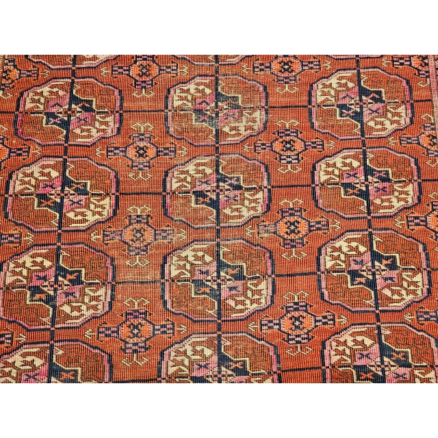 Vintage Turkmen Tekke Area Rug, Wool Pile, Geometric Medallion For Sale - Image 14 of 17