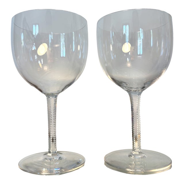 Vintage Baccarat Crystal Muslin Water Glasses, 1920s, Set of 2 For Sale