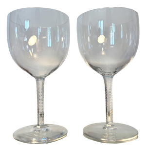 Vintage Baccarat Crystal Muslin Water Glasses, 1920s, Set of 2