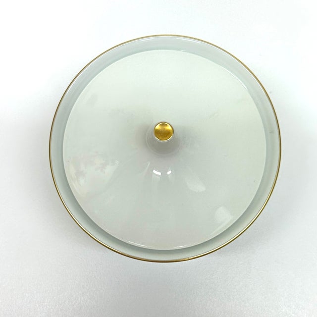 Vintage Mid-Century Modern Rosenthal Kurfürstendamm Gold Embellished Porcelain Creamer and Sugar Bowl Set For Sale - Image 10 of 13