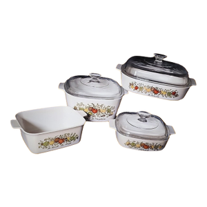 Vintage "Spice of Life" by Corning Bake/Serve Ware - Set of 4