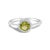 Contemporary 10K White Gold Green Peridot and 3/8 Cttw Diamond Halo Jewelry Set (Earrings, Pendant & Ring) For Sale - Image 3 of 6