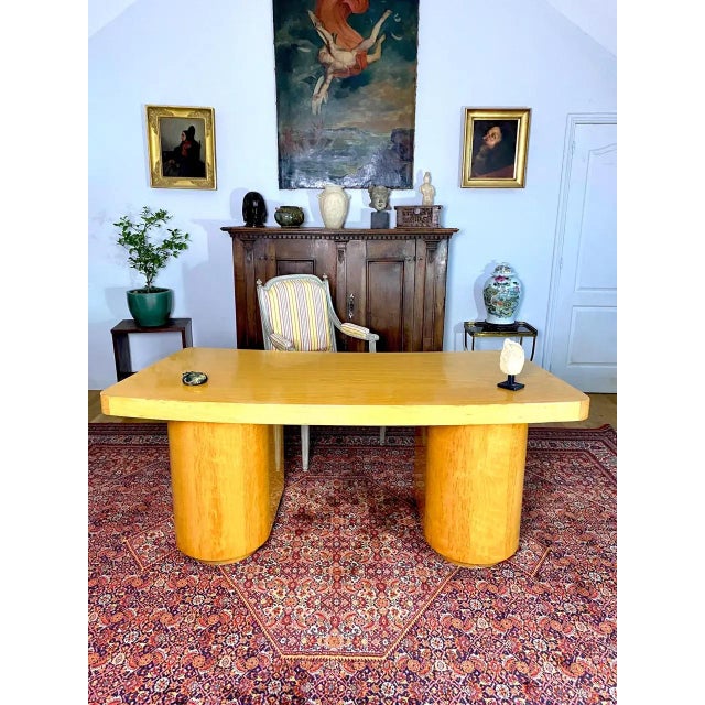 Wood Art Deco Boomerang Desk, 1940s For Sale - Image 7 of 14