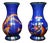 Pair of Vintage Chinese Blue Cloisonné Dragon & Phoenix Vases For Sale